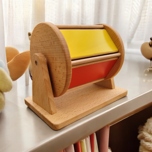 Tambour Rotatif Montessori - Jouet d'Éveil en Bois de hêtre - Biquette Biquette