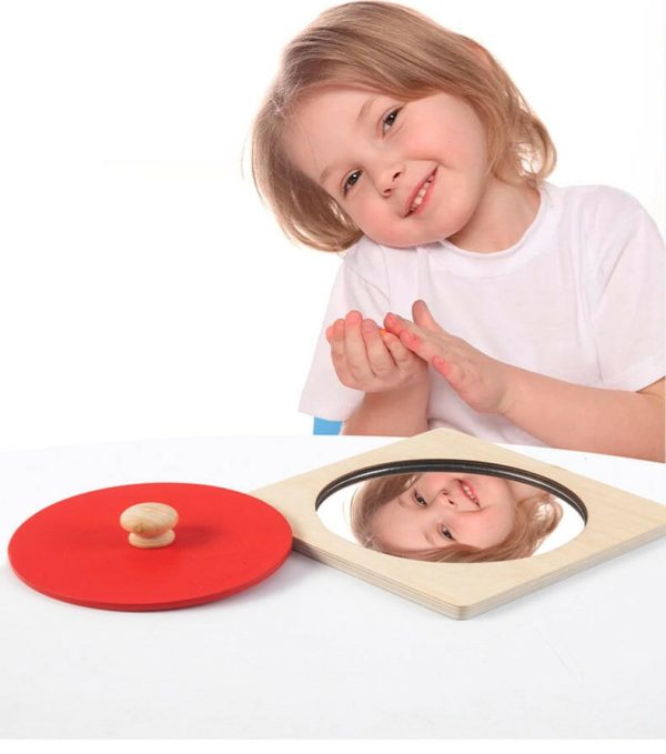 Jeu de miroir Montessori - puzzle avec bouton - Biquette Biquette