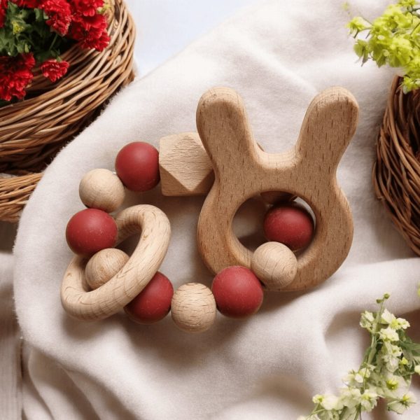 Anneau de dentition en bois et silicone - Biquette Biquette