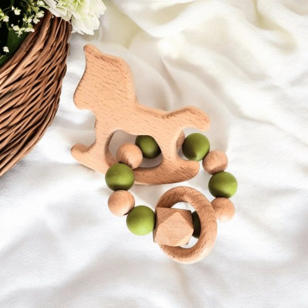 Anneau de dentition en bois et silicone - Biquette Biquette