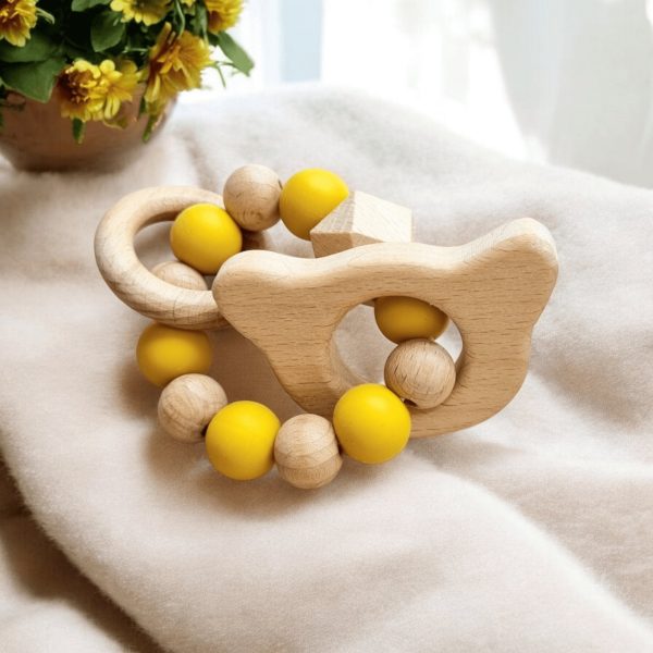 Anneau de dentition en bois et silicone - Biquette Biquette