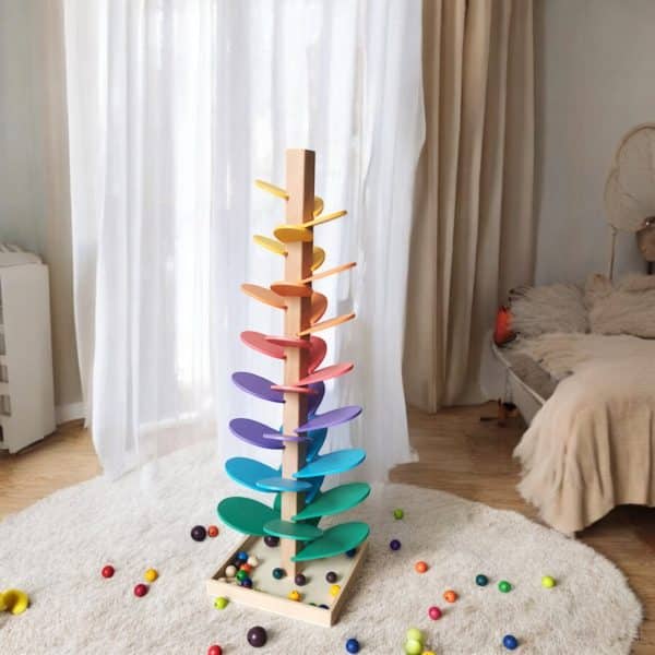 Arbre musical en bois - Cascade de boules colorées - Biquette Biquette