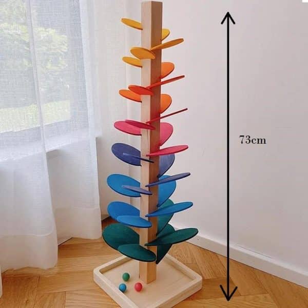 Arbre musical en bois - Cascade de boules colorées - Biquette Biquette
