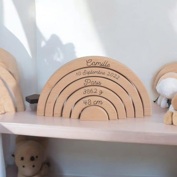 Arcs en bois naturel - Arc-en-ciel empilable - Biquette Biquette