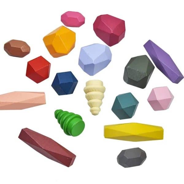 Blocs de construction en bois – Rochers d'équilibre colorés - Biquette Biquette