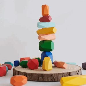 Blocs de construction en bois – Rochers d'équilibre colorés - Biquette Biquette