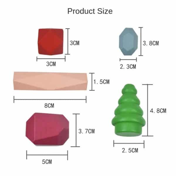 Blocs de construction en bois – Rochers d'équilibre colorés - Biquette Biquette