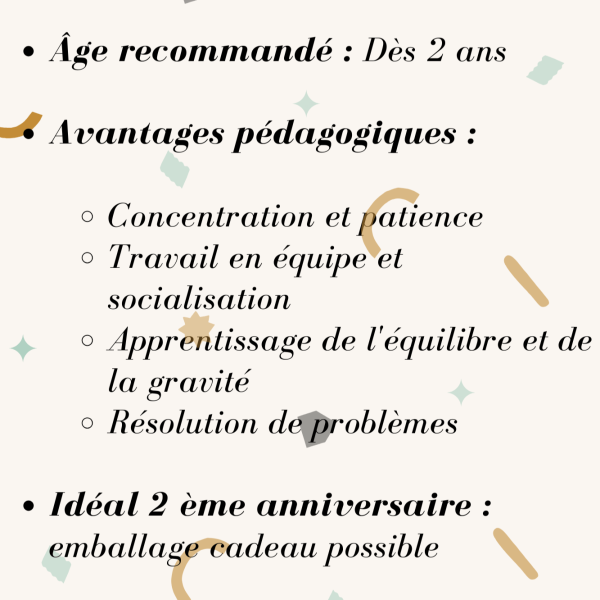 Blocs de construction en bois – Rochers d'équilibre colorés - Biquette Biquette