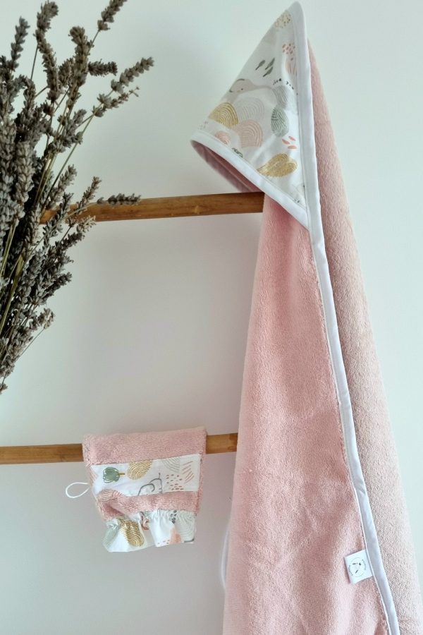 Cape de bain bébé éléphant rose - Biquette Biquette