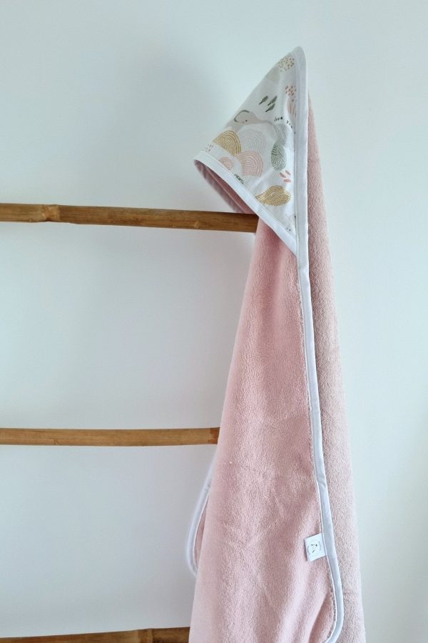 Cape de bain bébé éléphant rose - Biquette Biquette