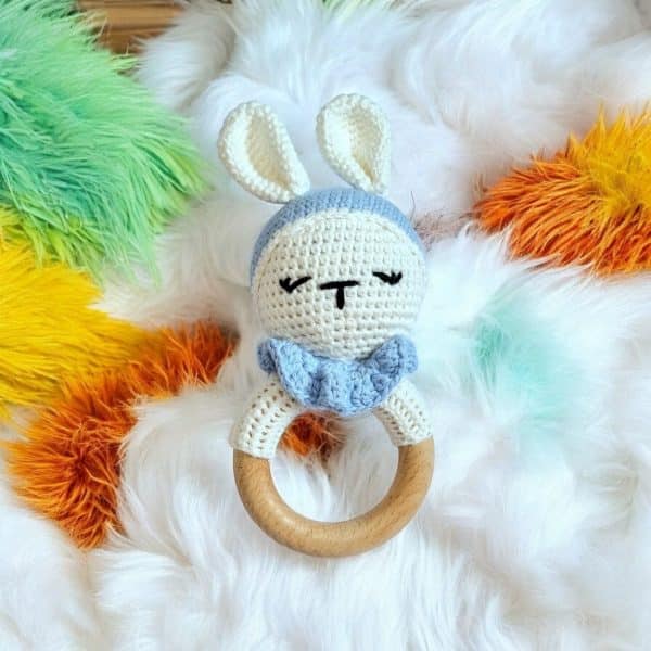 Hochet amigurumis - Hochet crochet animaux - Collection animaux de compagnie - Biquette Biquette