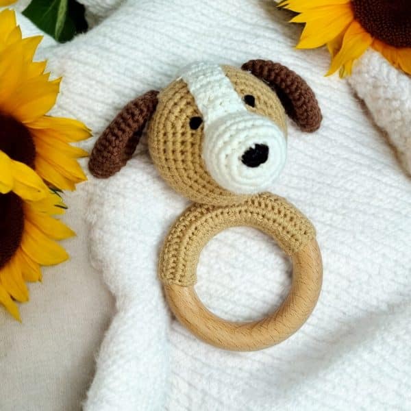 Hochet amigurumis - Hochet crochet animaux - Collection animaux de compagnie - Biquette Biquette