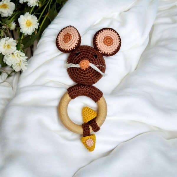 Hochet amigurumis - Hochet crochet animaux - Collection animaux de compagnie - Biquette Biquette