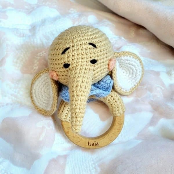 Hochet amigurumis - Le Premier Ami Doux de Votre Bébé - Collection animaux exotiques - Biquette Biquette