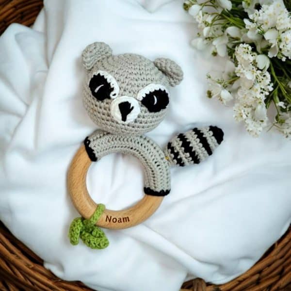 Hochet amigurumis - Le Premier Ami Doux de Votre Bébé - Collection animaux exotiques - Biquette Biquette