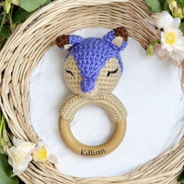 Hochets Hochet amigurumis - Le Premier Ami Doux de Votre Bébé - Collection animaux de la forêt - Biquette Biquette