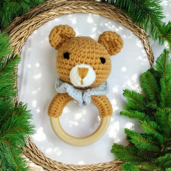 Hochets Hochet amigurumis - Le Premier Ami Doux de Votre Bébé - Collection animaux de la forêt - Biquette Biquette