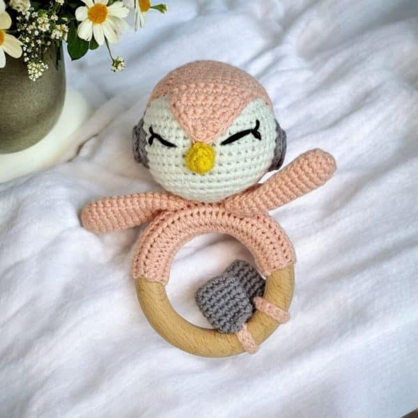 Hochets Hochet amigurumis - Le Premier Ami Doux de Votre Bébé - Collection animaux de la forêt - Biquette Biquette