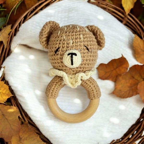 Hochets Hochet amigurumis - Le Premier Ami Doux de Votre Bébé - Collection animaux de la forêt - Biquette Biquette