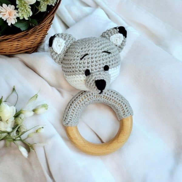 Hochets Hochet amigurumis - Le Premier Ami Doux de Votre Bébé - Collection animaux de la forêt - Biquette Biquette