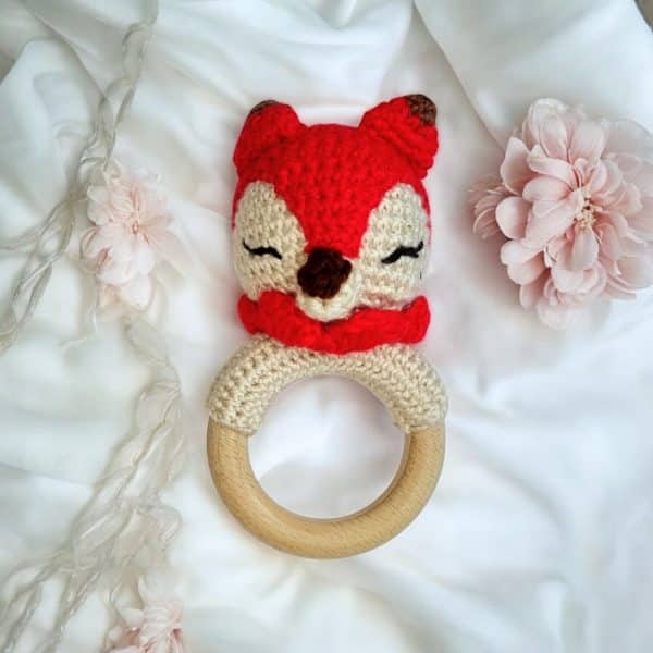 Hochets Hochet amigurumis - Le Premier Ami Doux de Votre Bébé - Collection animaux de la forêt - Biquette Biquette