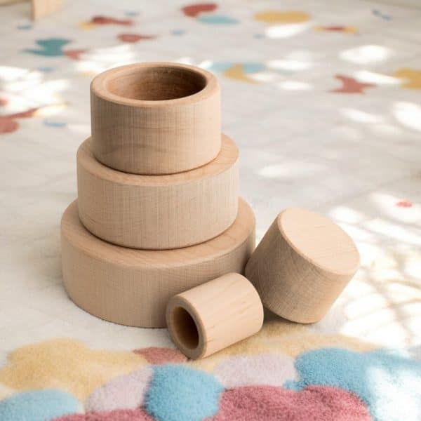 Jouet empilable pour bébé - Gobelets en bois pour tout petit - Biquette Biquette