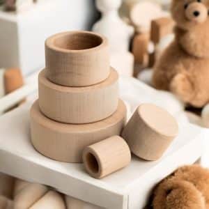 Jouet empilable pour bébé - Gobelets en bois pour tout petit - Biquette Biquette