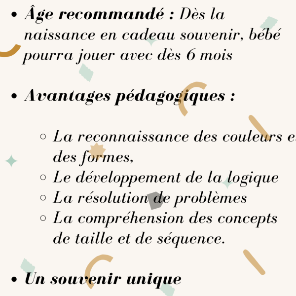 Jouet en Bois Personnalisé - Tour à empiler - Biquette Biquette