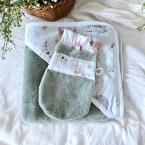 Sortie de bain moelleuse - Cape de bain bébé “Ballon” – Éponge de bambou, douce et écologique