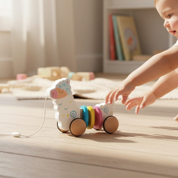 jeu à tirer - chien  tirer - jouet avec roue