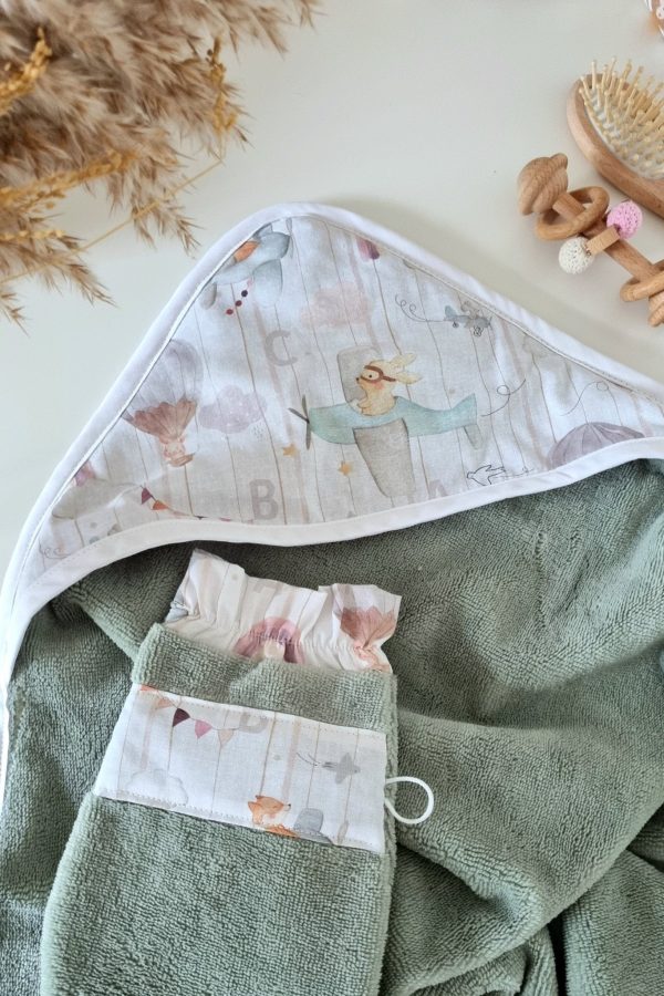 Sortie de bain bébé Ballon - éponge bambou - Biquette Biquette