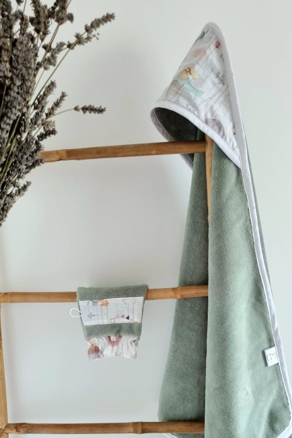 Sortie de bain bébé Ballon - éponge bambou - Biquette Biquette