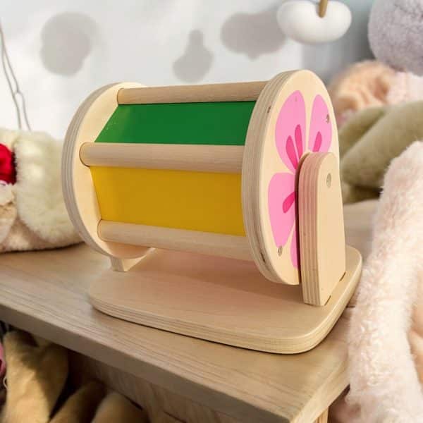 Tambour Rotatif Montessori - Jouet d'Éveil en Bois - Biquette Biquette