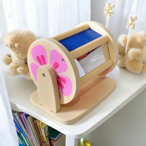 Tambour Rotatif Montessori - Jouet d'Éveil en Bois - Biquette Biquette