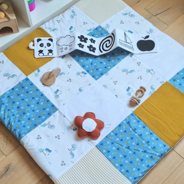 Tapis de Jeu Nomade Éducatif pour Bébé - Dino - Certifié OEKO-TEX® - Biquette Biquette