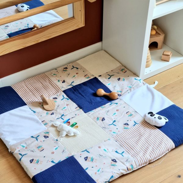 Tapis de Jeu Nomade Éducatif pour Bébé - Rêve d’Océan - Certifié OEKO-TEX® - Biquette Biquette