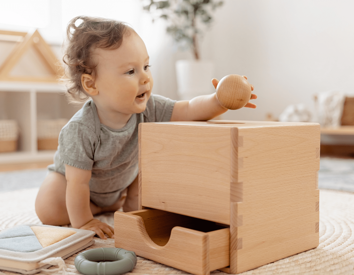 Boite a permanence de l’objet Montessori : tout comprendre entre 7 et 14 mois