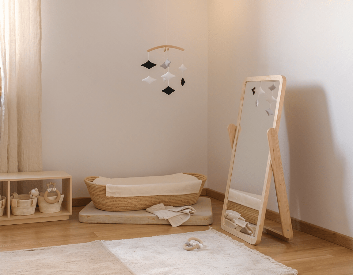 Chambre Montessori 0-3 mois : comment equiper sans surcharger (et pourquoi ca vous fera gagner du temps)