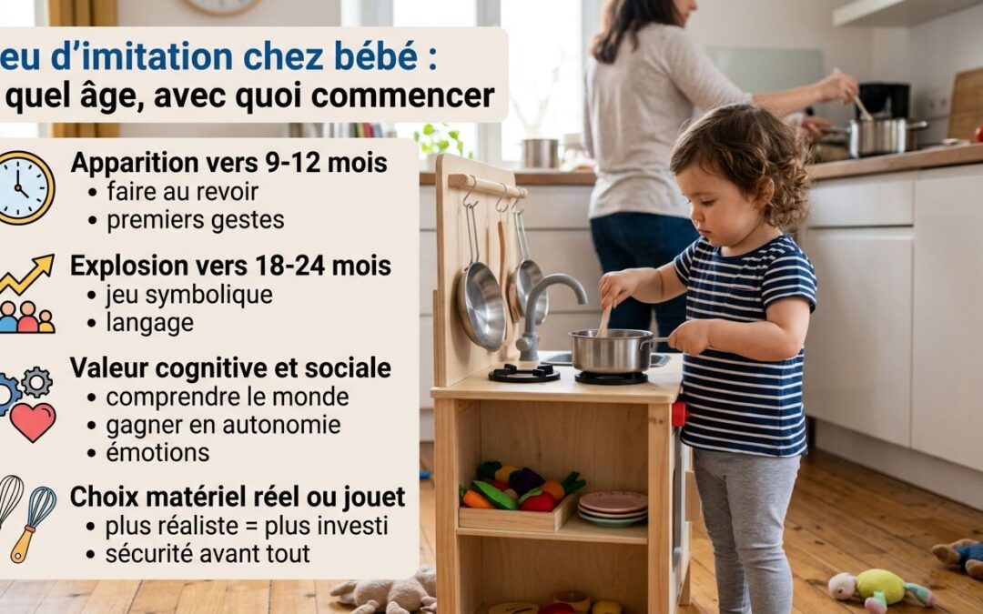 Jeu d&rsquo;imitation chez bébé : à quel âge, avec quoi commencer