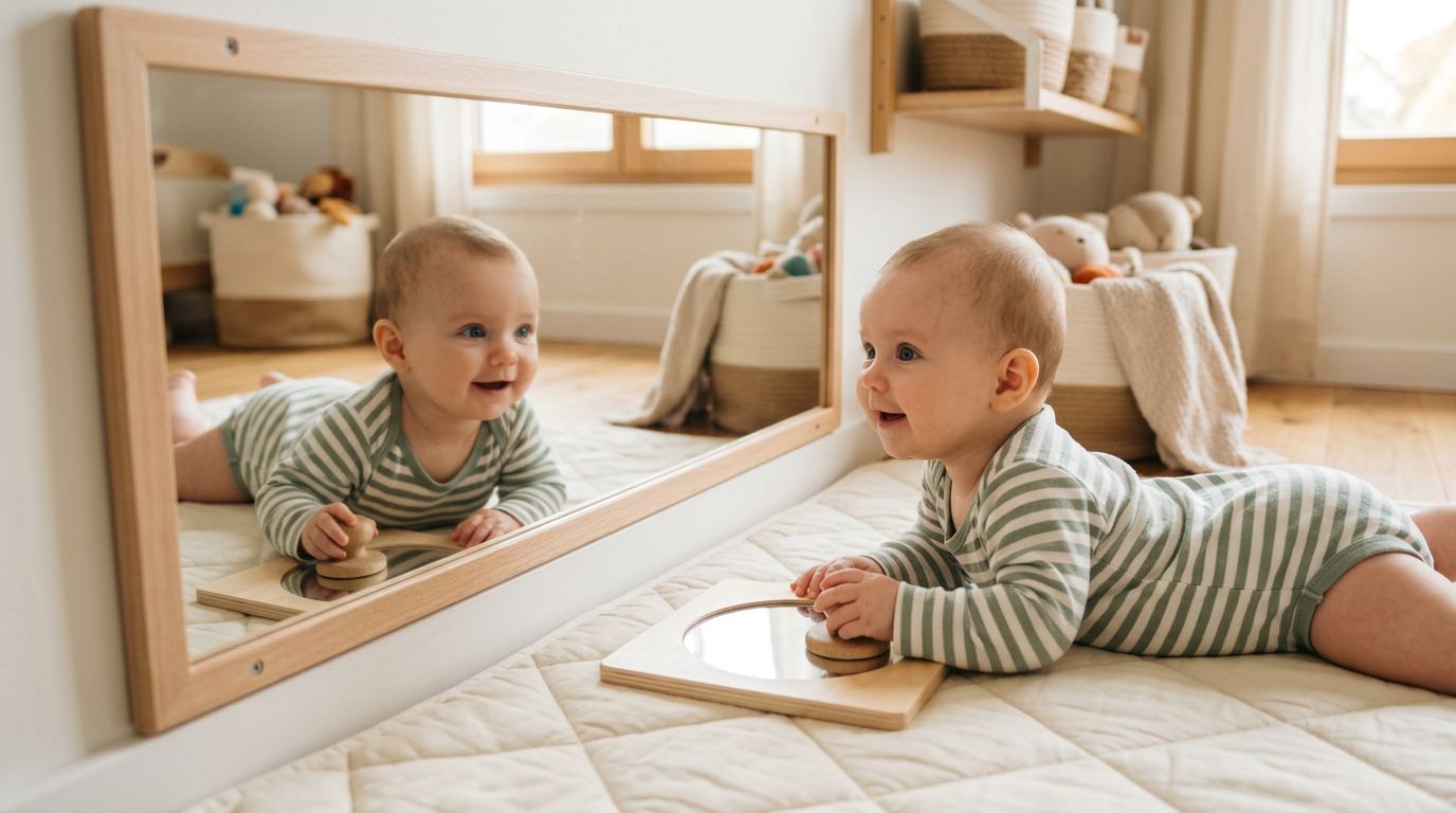 Le miroir au sol : pourquoi l’installer dès 3 mois pour bébé